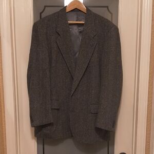 Christian Aujard 42R Camel Hair Men's Gray Herringbone Sport Coat Blazer